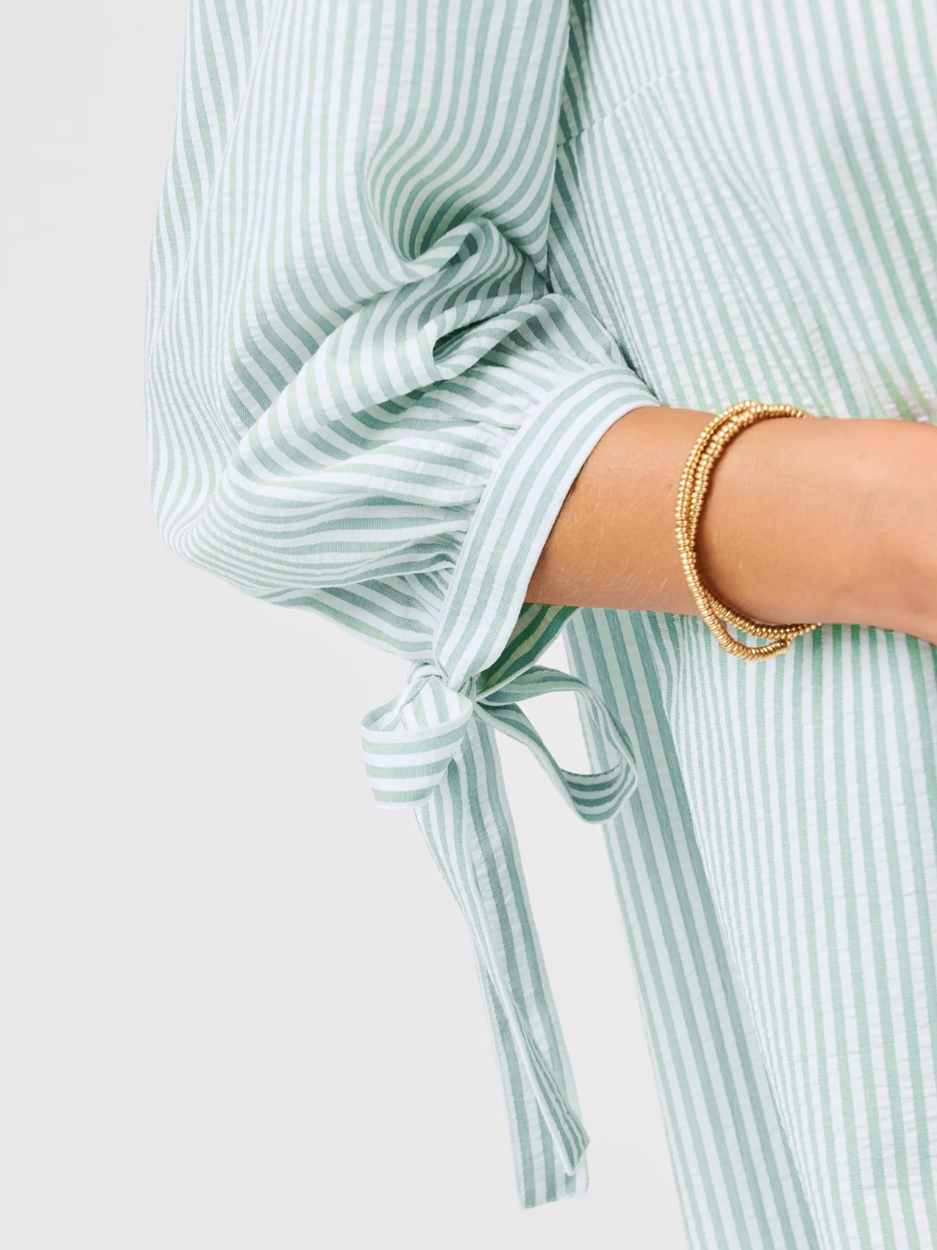 Lainey Dress | Seafoam + White Seersucker