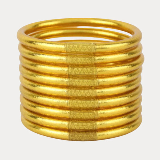 Gold All Weather Bangle (Set of 9) Serenity Prayer
