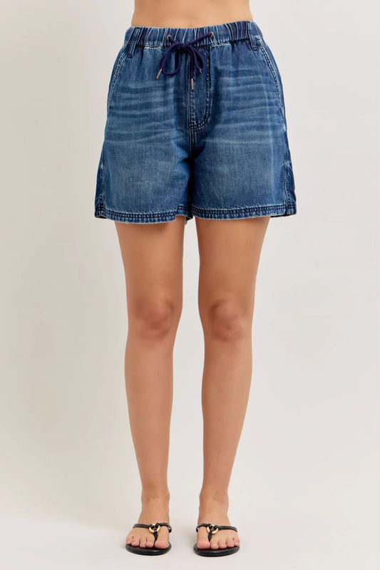 High Waist Featherweight Baggy Denim Short