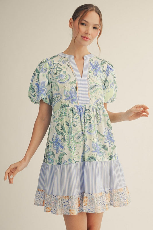 Floral Paisley Tiered Dress