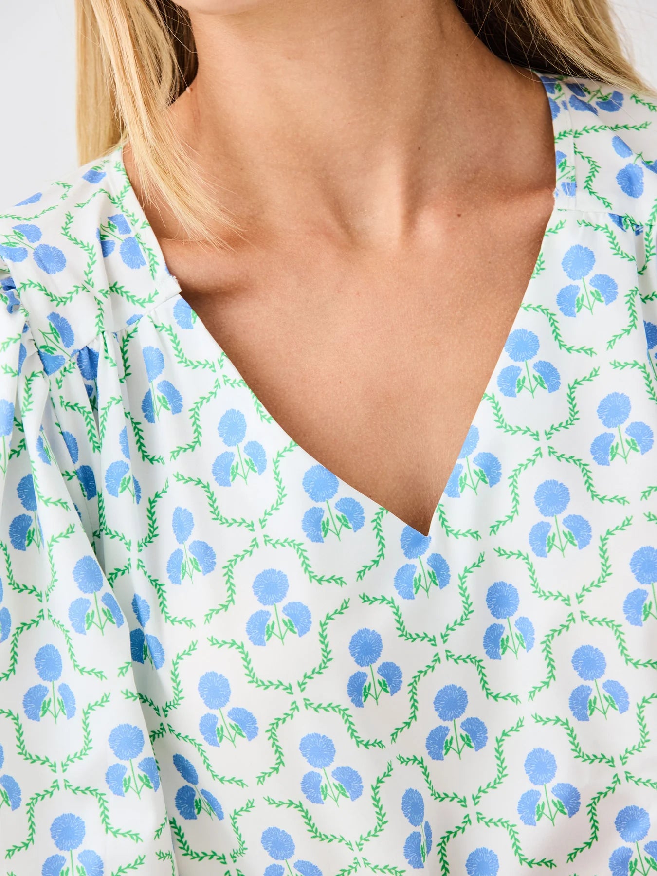 Ashlyn Top | Sweetbriar Lattice Blue