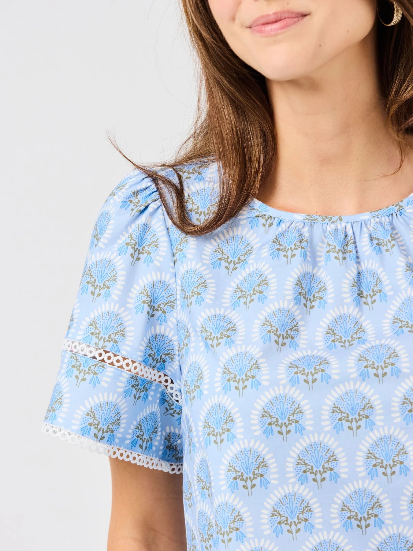Tabby Top | Sunshower Flora Blue