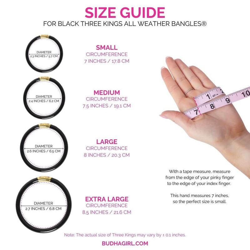 Three Kings All Weather Bangles in Black