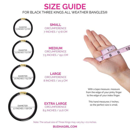 Three Kings All Weather Bangles in Black