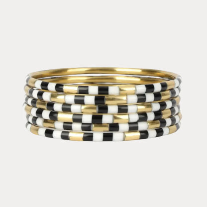 Black Enamel Veda Bangle (Set of 6)