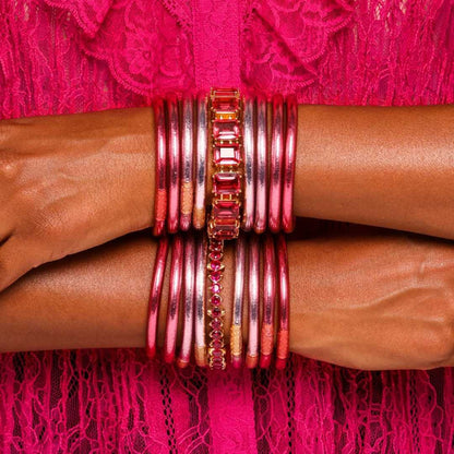 Carousel Pink All Weather Bangle (Set of 4) Serenity Prayer