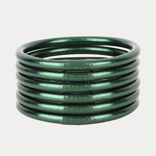 Frond Green All Weather Bangle (Set of 6) Serenity Prayer