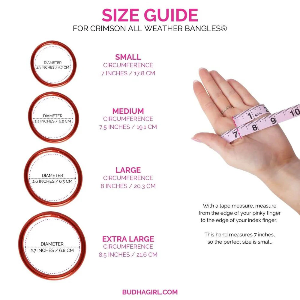 Crimson Red All Weather Bangle (Set of 3) Serenity Prayer