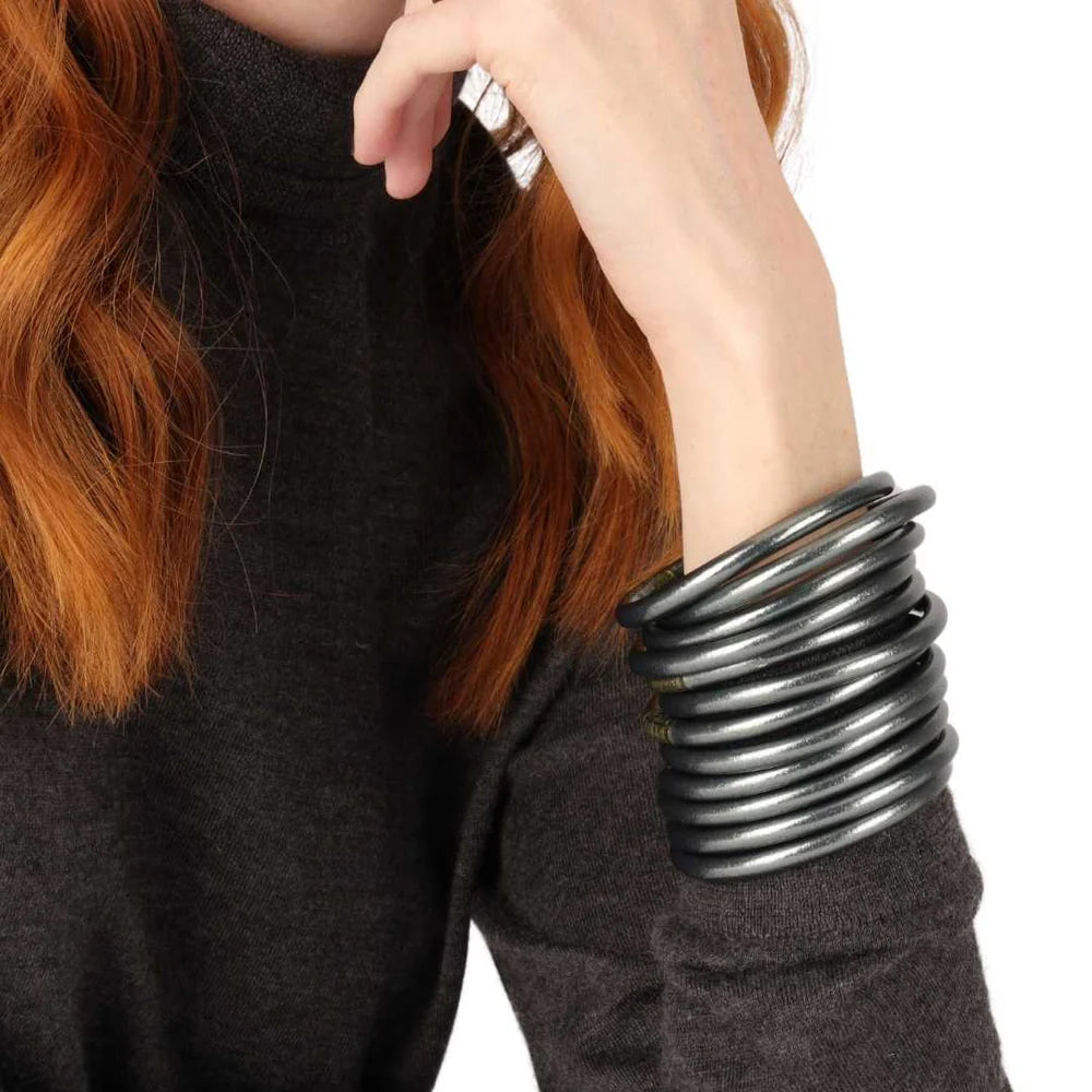 Graphite All Weather Bangle (Set of 6) Serenity Prayer