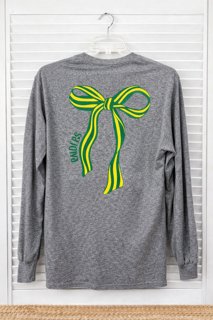 Raider Green and Gold Bow Long Sleeve Top