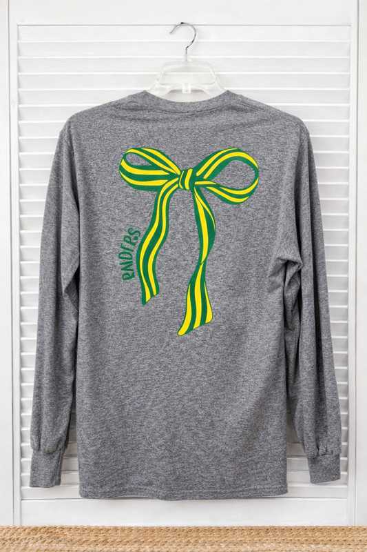 Raider Green and Gold Bow Long Sleeve Top