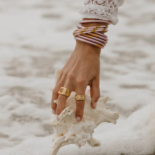 Ice Rose Enamel Veda Bangle (Set of 6)