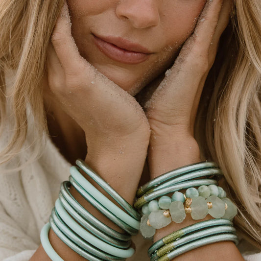 Mint All Weather Bangle (Set of 6) Serenity Prayer