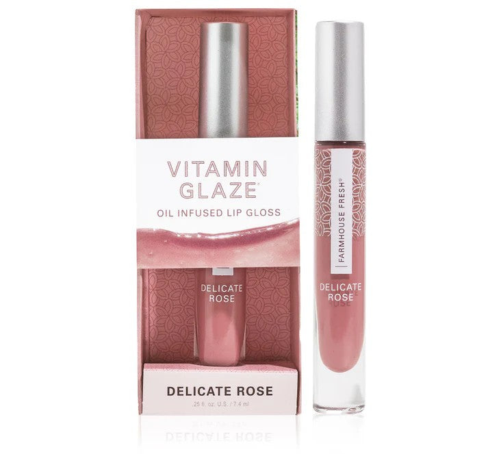 Vitamin Glaze® Oil Infused Lip Gloss | Delicate Rose