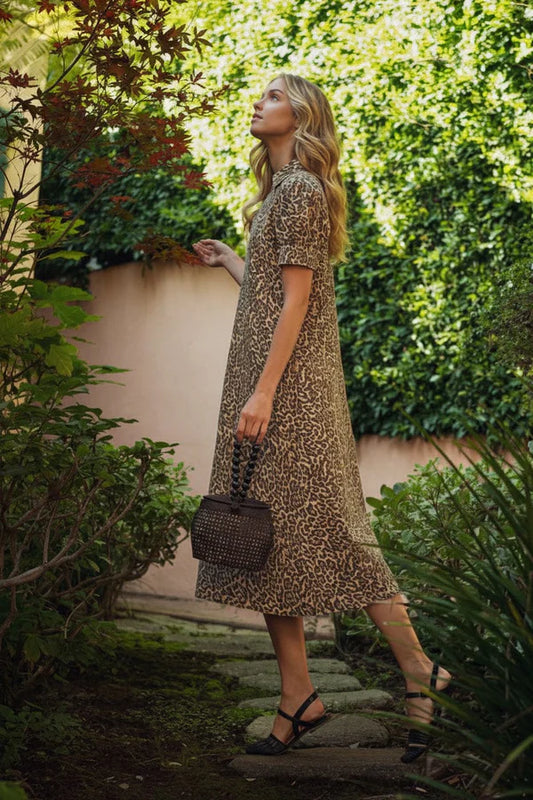 Leopard Print Woven Mini Dress
